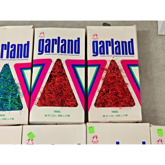 Vintage Tinsel Garland Christmas In Box Unused National Tinsel Co. Lot of 10 - Picture 3 of 7